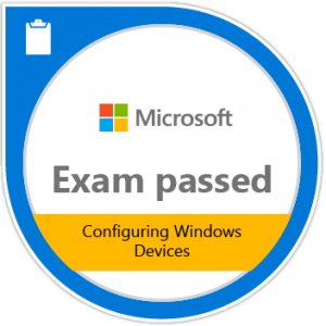 Microsoft — Configuring Windows Devices, examen validé